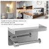 Toilet Paper Holder with Shelf, Stainless Steel Minimalist Style Wall Mounted Waterproof Toilet Paper Roll Holder for Bathroom,Paper Towel Holder(K9 surround -304) view 3