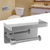 Toilet Paper Holder with Shelf, Stainless Steel Minimalist Style Wall Mounted Waterproof Toilet Paper Roll Holder for Bathroom,Paper Towel Holder(K9 surround -304) view 4