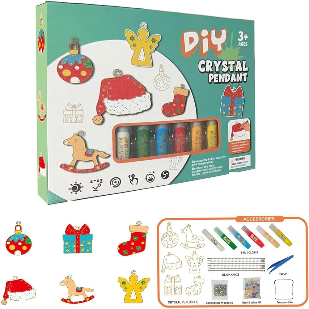 DIY Crystal Paint Arts and Crafts Set - 24PCS Diverse Style Theme Creative Painting Eco-Friendly, Unique Halloween Xmas Gift for Kids & Adults (Christmas Gift)