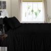 600 Thread Count 100% Long Staple Egyptian Cotton Soft Combed, 4 Piece Sheets Set, Luxury Hotel Collection Bedding, Smooth & Soft Sateen Weave, Deep Pocket Fitted (Queen, Black Stripe) view 2