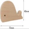 Wooden Door knobs,Wood Pull Knobs,Round Drawer Knobs,5 PCS Creative Animal Shape Wood Wardrobe Cabinet Hardware Pull Handle with Screw Kitchen Wall Hooks Wooden Animal Coat Hooks (Color : Whale) view 2