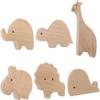 Wooden Door knobs,Wood Pull Knobs,Round Drawer Knobs,5 PCS Creative Animal Shape Wood Wardrobe Cabinet Hardware Pull Handle with Screw Kitchen Wall Hooks Wooden Animal Coat Hooks (Color : Whale) view 3