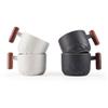 CLASGLAZ 2.5oz Ceramic Espresso Cups with Wooden Handle, Small Coffee Cups Double Shot Espresso Cups Set of 4 view 1