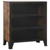 loibinfen Storage Cabinet Rustic Brown 28.3"x14.2"x32.3" Metal and MDF, Weight-47.07 LBS -AA view 2