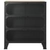 loibinfen Storage Cabinet Rustic Brown 28.3"x14.2"x32.3" Metal and MDF, Weight-47.07 LBS -AA view 3