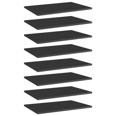 loibinfen Set of 8 Bookshelf Boards Replacement Panels Storage Units Organizer Display Shelves, High Gloss Black 23.6"x15.7"x0.6" Engineered Wood -AA