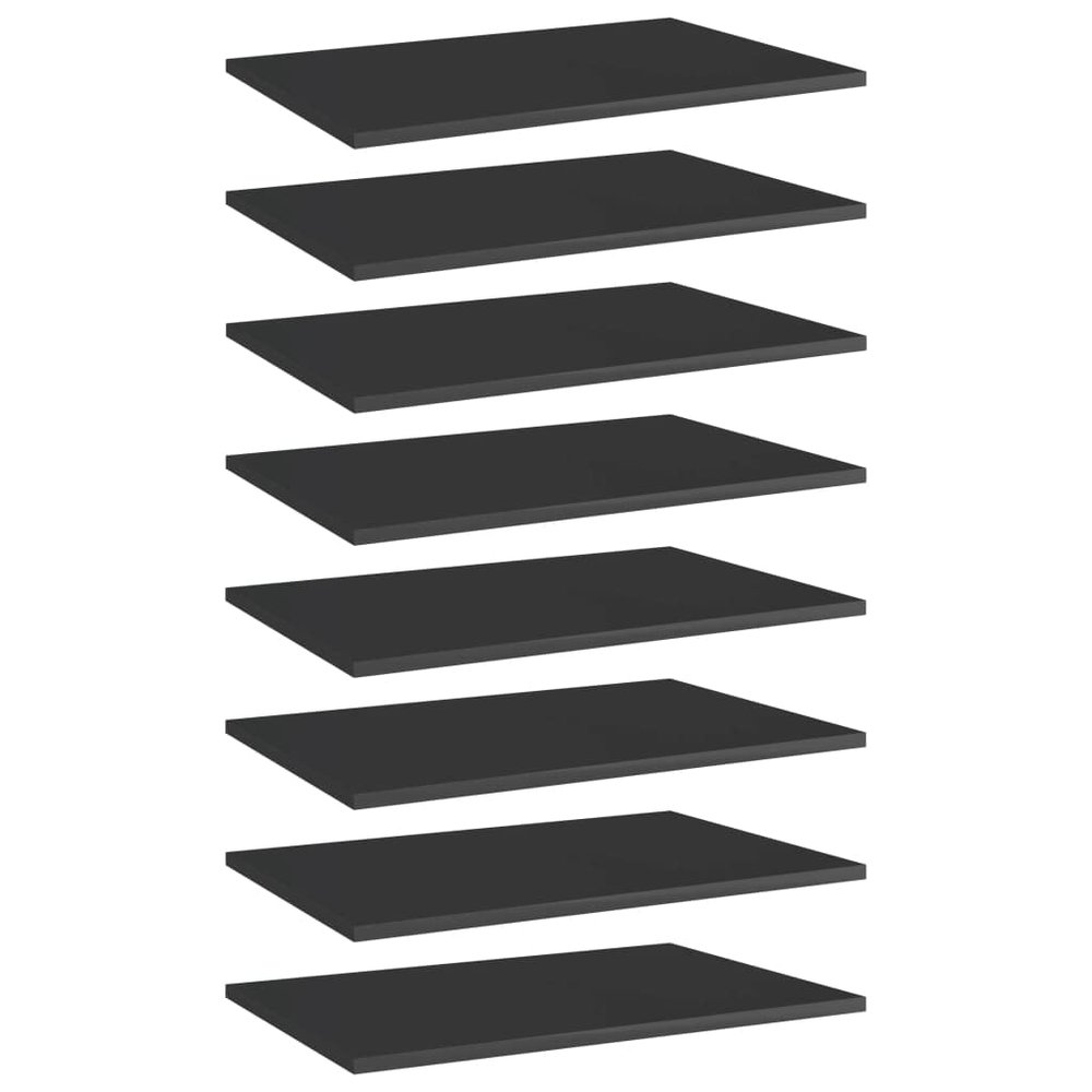 loibinfen Set of 8 Bookshelf Boards Replacement Panels Storage Units Organizer Display Shelves, High Gloss Black 23.6"x15.7"x0.6" Engineered Wood -AA