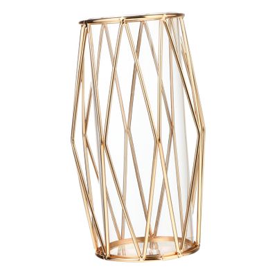 BESTOYARD 1pc Wrought Iron Transparent vase Modern Vase Planter Bulb Vase Flower Planter Tall Plant Terrarium Nordic vase Clear Bulbs Ornaments Iron Art Vase Flower Arrangement Glass Desktop