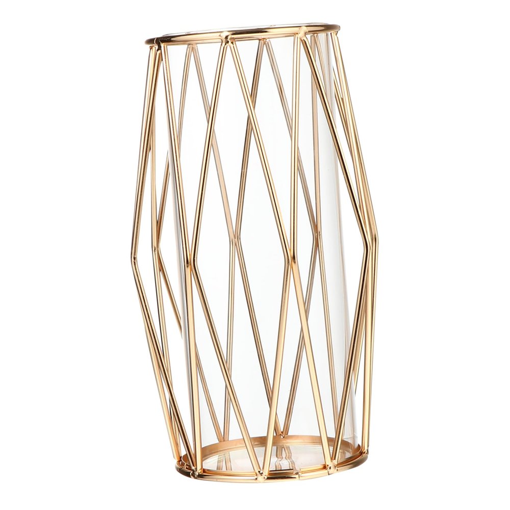 BESTOYARD 1pc Wrought Iron Transparent vase Modern Vase Planter Bulb Vase Flower Planter Tall Plant Terrarium Nordic vase Clear Bulbs Ornaments Iron Art Vase Flower Arrangement Glass Desktop
