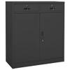 loibinfen Metal Storage Cabinet with 2 Drawers and 2 Adjustable Shelves, Anthracite Steel Office Cabinet Metal Cabinet for Home,Office Garage,Warehouse 35.4"x15.7"x40.2"(Style M) -AA view 1