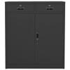 loibinfen Metal Storage Cabinet with 2 Drawers and 2 Adjustable Shelves, Anthracite Steel Office Cabinet Metal Cabinet for Home,Office Garage,Warehouse 35.4"x15.7"x40.2"(Style M) -AA view 2