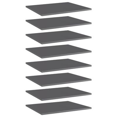 loibinfen Set of 8 Bookshelf Boards Replacement Panels Storage Units Organizer Display Shelves, High Gloss Gray 23.6"x19.7"x0.6" Engineered Wood -AA
