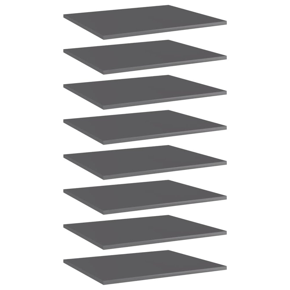 loibinfen Set of 8 Bookshelf Boards Replacement Panels Storage Units Organizer Display Shelves, High Gloss Gray 23.6"x19.7"x0.6" Engineered Wood -AA