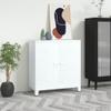 loibinfen Industrial Metal Storage Cabinet with 2 Adjustable Shelves, Steel Storage Cabient Chest for Home Office, Garage, Utility Room and Basement, 35.4"x15.7"x39.4" White (A) -AA view 1