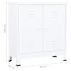 loibinfen Industrial Metal Storage Cabinet with 2 Adjustable Shelves, Steel Storage Cabient Chest for Home Office, Garage, Utility Room and Basement, 35.4"x15.7"x39.4" White (A) -AA view 2