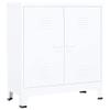 loibinfen Industrial Metal Storage Cabinet with 2 Adjustable Shelves, Steel Storage Cabient Chest for Home Office, Garage, Utility Room and Basement, 35.4"x15.7"x39.4" White (A) -AA view 3