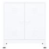 loibinfen Industrial Metal Storage Cabinet with 2 Adjustable Shelves, Steel Storage Cabient Chest for Home Office, Garage, Utility Room and Basement, 35.4"x15.7"x39.4" White (A) -AA view 4