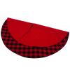 36/48/54 Inches Christmas Tree Skirt, Check Plaid Tree Skirt Red and Black Plaid Tree Skirt Farmhouse Christmas Tree Skirts for Xmas Decoration New Year Party Supply view 2