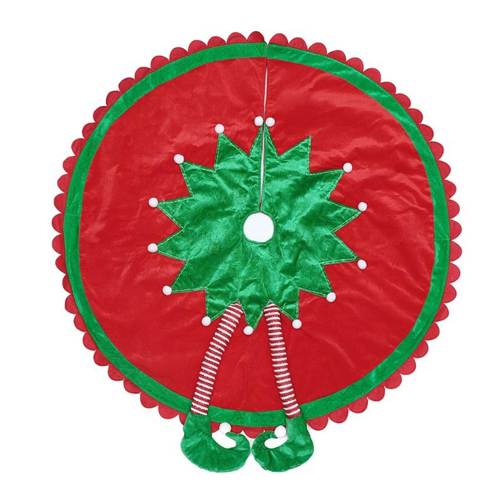 Christmas Tree Skirt, 48 Inch Red Rustic Snowflakes Xmas Tree Skirts, Large Christmas Decor Mats for New Year Holiday Party Indoor Outdoor Home Decoration