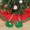 Christmas Tree Skirt, 48 Inch Red Rustic Snowflakes Xmas Tree Skirts, Large Christmas Decor Mats for New Year Holiday Party Indoor Outdoor Home Decoration view 2