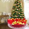 Christmas Tree Skirt, 36/48inch Knitted Snowflake and Xmas Tree Pattern Thick Heavy Yarn Knit for A Warm Xmas Holiday Decoration view 2