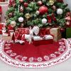 Christmas Tree Skirt, 36/48inch Knitted Snowflake and Xmas Tree Pattern Thick Heavy Yarn Knit for A Warm Xmas Holiday Decoration view 3