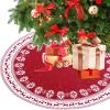Christmas Tree Skirt, 36/48inch Knitted Snowflake and Xmas Tree Pattern Thick Heavy Yarn Knit for A Warm Xmas Holiday Decoration view 4