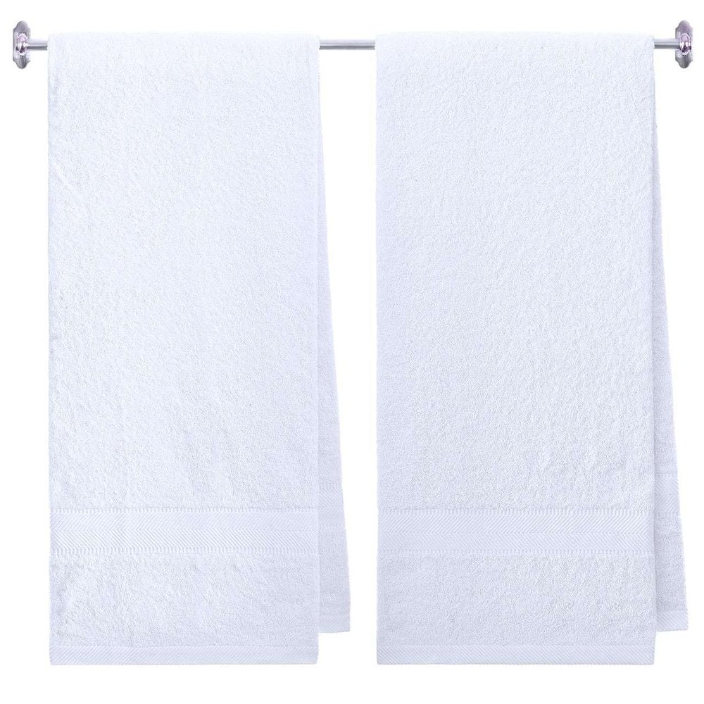 BY LORA Personalized Embroidered 2-Piece Terry Cotton Bath Towel Set Custom Monogram Bathroom Towels, Ultra-Soft & Absorbent, Ideal for Housewarming, Wedding & Spa Gifts - White