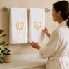 BY LORA Personalized Embroidered 2-Piece Terry Cotton Bath Towel Set  Custom Monogram Bathroom Towels, Ultra-Soft & Absorbent, Ideal for Housewarming, Wedding & Spa Gifts - White view 4