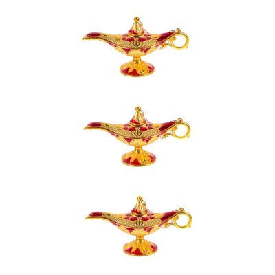 DOITOOL 3pcs Vintage Lamp Decor Retro Table Centerpiece for Dining Weddings and Home Decoration Elegant European Style Floral Pattern Unique Collectors