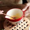 Coffee Creamer Bowl Ceramic Mixing Bowl with Pour Spout Handle Creamer Pitcher Sauce Pitcher Soup Salad Serving Bowl for Kitchen Coffee Syrup view 3
