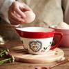 Coffee Creamer Bowl Ceramic Mixing Bowl with Pour Spout Handle Creamer Pitcher Sauce Pitcher Soup Salad Serving Bowl for Kitchen Coffee Syrup view 4