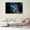 3 Panel Nautical Decor Sailboat Sea Lightning Thunderstorm Painting Artwork for Home Walls Pictures Canvas Photo Prints Framed Wall Art Sailboat Art Ship Decor 60" x40 view 2