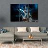 3 Panel Nautical Decor Sailboat Sea Lightning Thunderstorm Painting Artwork for Home Walls Pictures Canvas Photo Prints Framed Wall Art Sailboat Art Ship Decor 60" x40 view 4