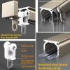 Heavy Duty Curtain Rails Track System, Ceiling Mount For Curtain Rail, Curtain Rail With Mute Rollers, Thickened Heavy Duty Aluminium Double Mute Curtain Tracks Straight Curtain Track ( Color : Black view 3