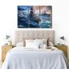 3 Panel Canvas Wall Art White Navy Blue Decor Warships Poster Framed Wall Paintings Canvas Art Prints Modern Wall Decorations for Living Room Wall Pictures for Home Decor 60 x40 inch view 4