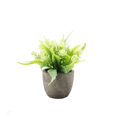 fenvy Mini Pulp Potted Plant Combination Table Knick-knacks Artificial Flowers Bonsai Plastic Flowers mini Fake Flowers MDS3061 - Spray White Rose Bud mini Pulp Pot