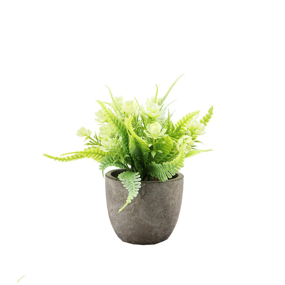 fenvy Mini Pulp Potted Plant Combination Table Knick-knacks Artificial Flowers Bonsai Plastic Flowers mini Fake Flowers MDS3061 - Spray White Rose Bud mini Pulp Pot