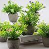 fenvy Mini Pulp Potted Plant Combination Table Knick-knacks Artificial Flowers Bonsai Plastic Flowers mini Fake Flowers MDS3061 - Spray White Rose Bud mini Pulp Pot view 4