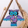 Christmas Tree Wooden Ornament Owl Wooden 4,7  3,7  0,2 Inch Colorful Hand-Painted on both Sides Artisan Ukrainian Tradition Funny Christmas Ornament Owl Pendant view 3
