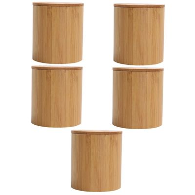 Cabilock 5pcs tea sugar canister airtight coffee container tea tin coffee bean jar kitchen canisters for countertop ceramic coffee canister sealed can storage wood bamboo