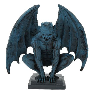 Zerodis Gargoyle Statue, Resin Gothic Sculpture Ornament Halloween Outdoor Decor Resin Medieval Sitting Gargoyle Statue Feng Shui Decor for Patio Yard Lawn Decorations