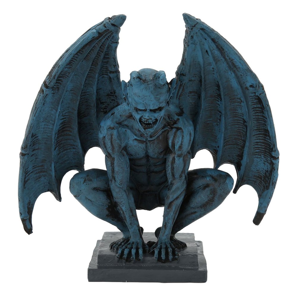 Zerodis Gargoyle Statue, Resin Gothic Sculpture Ornament Halloween Outdoor Decor Resin Medieval Sitting Gargoyle Statue Feng Shui Decor for Patio Yard Lawn Decorations