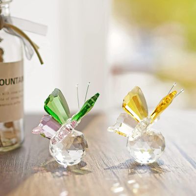DGSTOREUK Figurine Papillon En Cristal Avec Base En Boule, 2 Pices, Figurines  Collectionner En Cristaux Pour Dcoration De Maison, Cadeau D'anniversaire,GS2209100