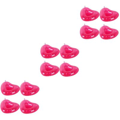 SAFIGLE 12pcs Inflatable Pink Heart Shape Drink Holders Lightweight PVC Water Beer Mats for Pool Beach and Party Fun