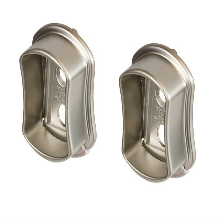 TAG Hardware 1 Pair Wardrobe Tube Closet Concave Shaped End Support Flanges (Matte Nickel)