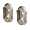 TAG Hardware 1 Pair Wardrobe Tube Closet Concave Shaped End Support Flanges (Matte Nickel) view 1