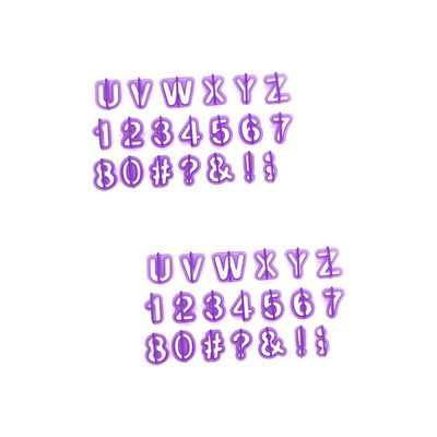EXCEART 80pcs DIY Alphabet Cookie Cutters Plastic Biscuit Mould Cookie Cutters for Fondant Cake Decorations