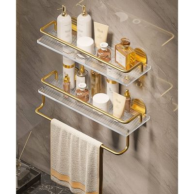 BAHELS Acrylic Bathroom Storage Shelf, Wall Mounted Shelf for Home Decor, Living Room, Bedroom, Kitchen (Color : 2 Layer Combination, Size : 30CM)