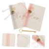 STOBOK 2pcs Ribbon Oath Cards for Weddings Elegant Vow Books Pretty Like Ribbon for Marriage Ceremonies Banquets and Special Events Dusty and Cappuccino Gray view 2